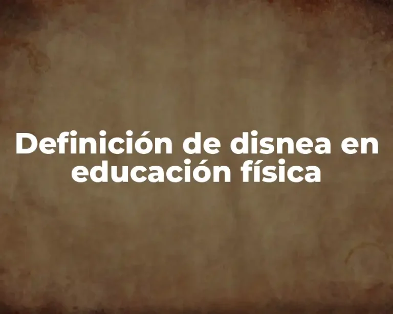 Definición de disnea en educación física