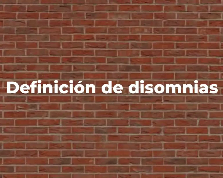 Definición de disomnias