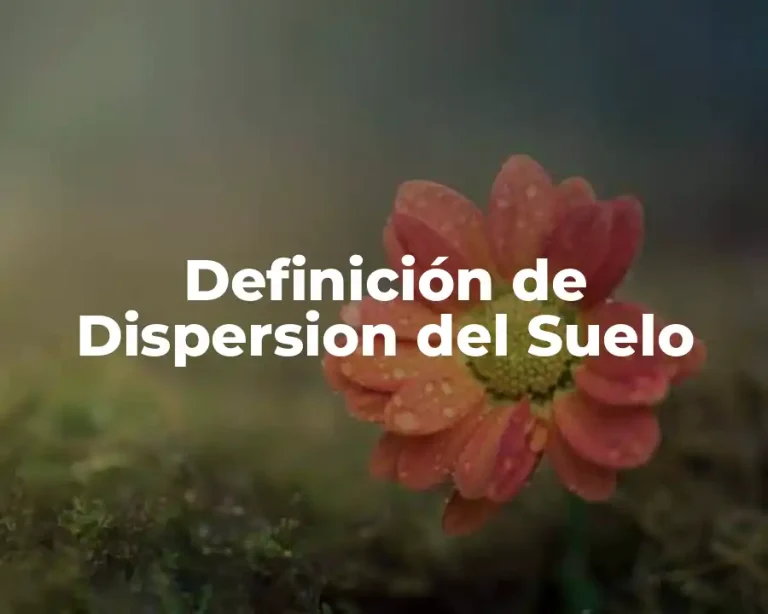 Definición de Dispersion del Suelo