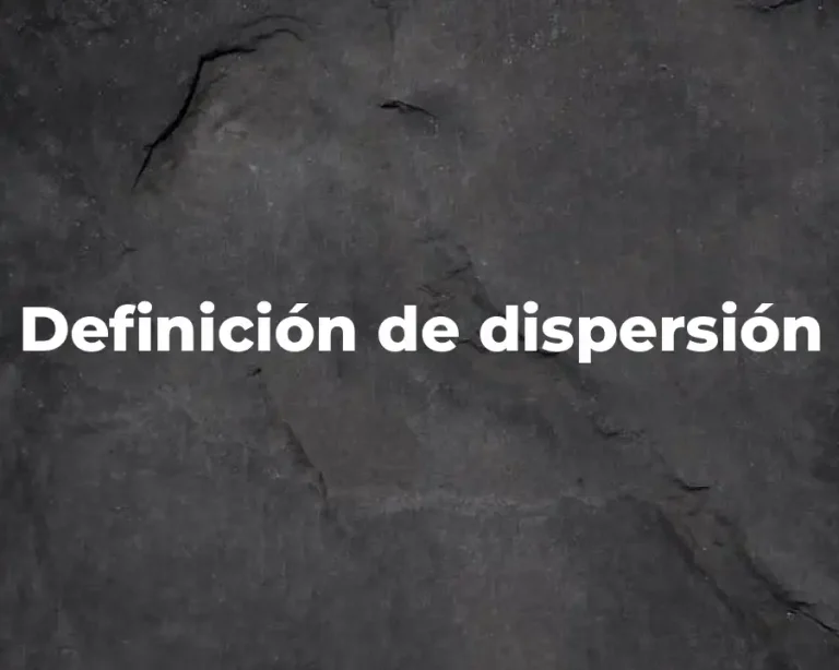 Definición de dispersión