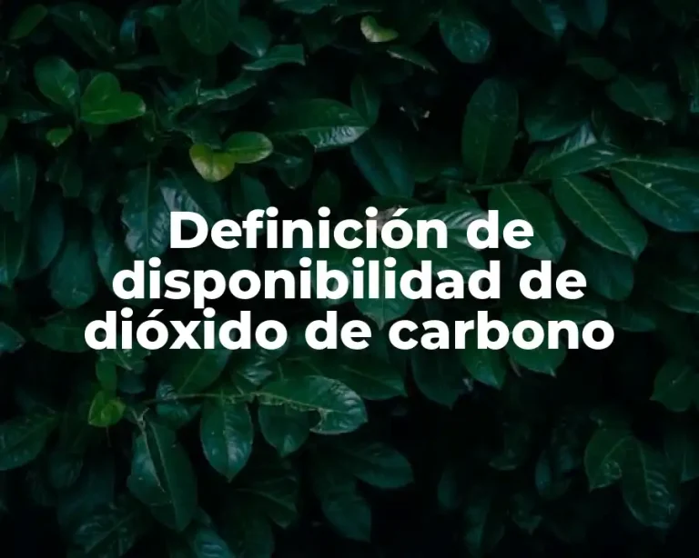 Definición de disponibilidad de dióxido de carbono