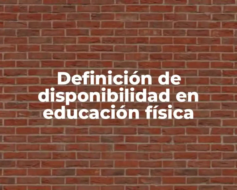 Definición de disponibilidad en educación física