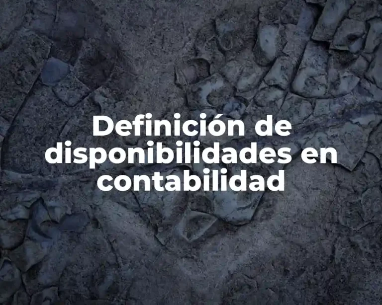 Definición de disponibilidades en contabilidad