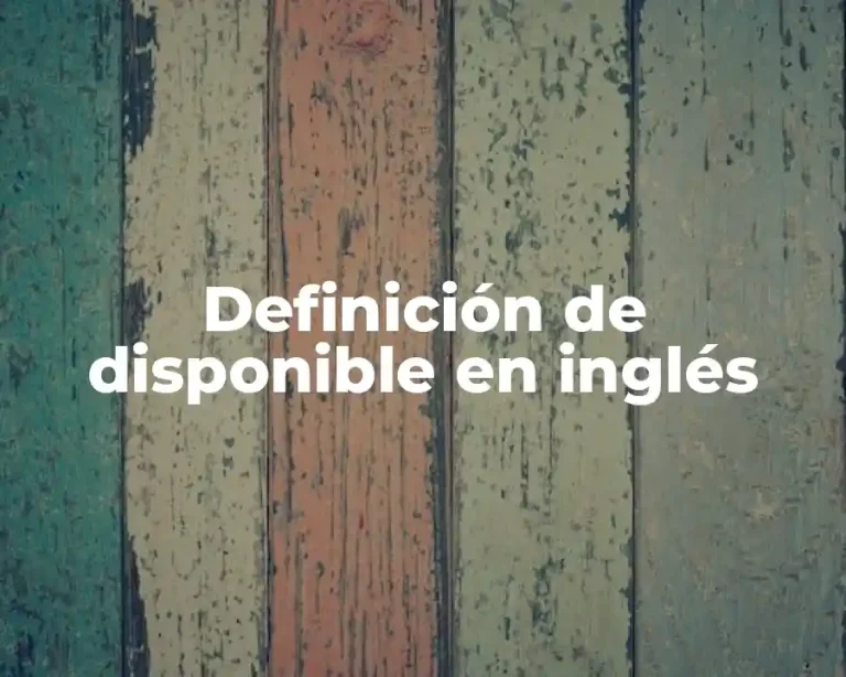 Definición de disponible en inglés