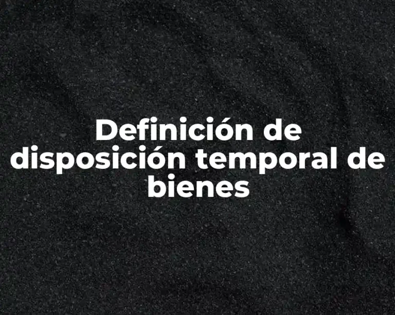 Definición de disposición temporal de bienes