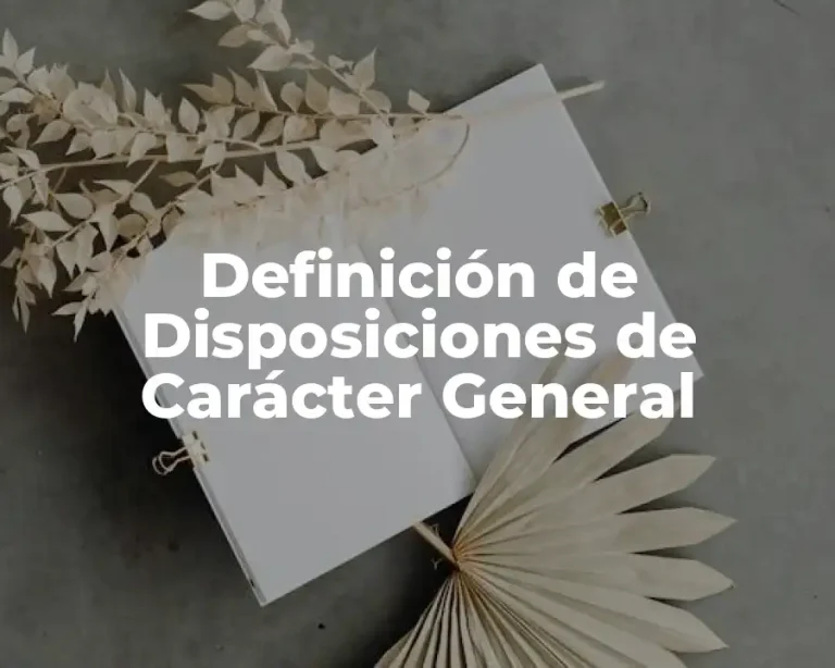 Definición de Disposiciones de Carácter General