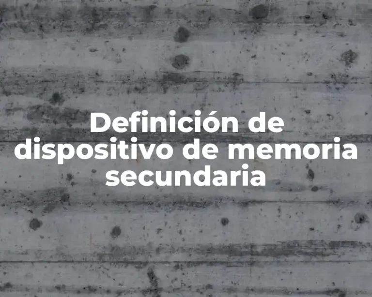 Definición de dispositivo de memoria secundaria