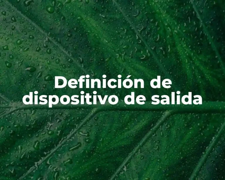 Definición de dispositivo de salida