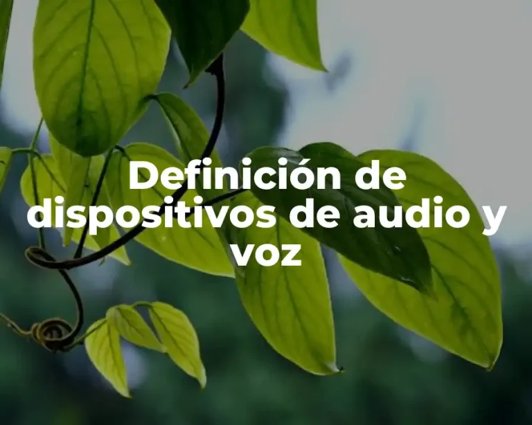 Definición de dispositivos de audio y voz