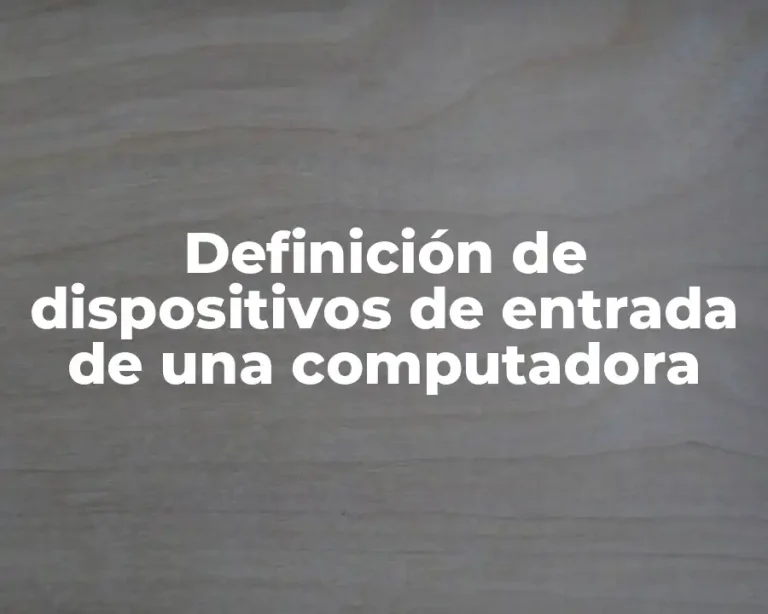 Definición de dispositivos de entrada de una computadora