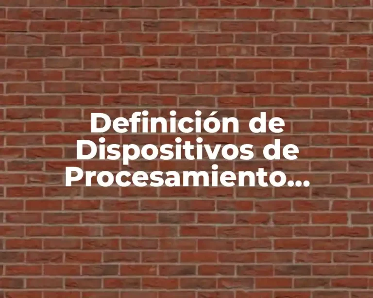 Definición de Dispositivos de Procesamiento Informático
