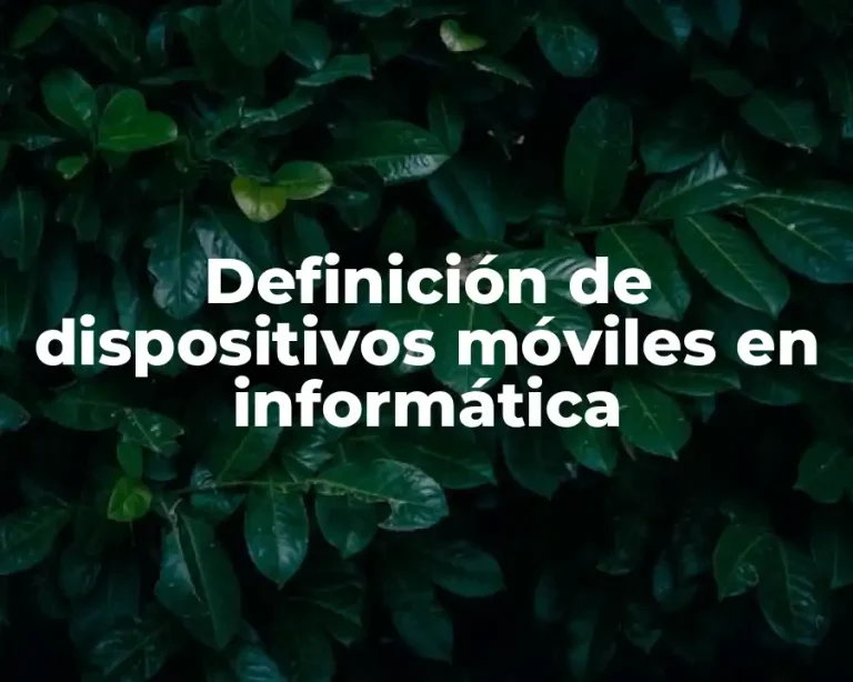 Definición de dispositivos móviles en informática