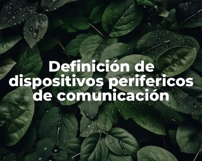 Definición de dispositivos perifericos de comunicación