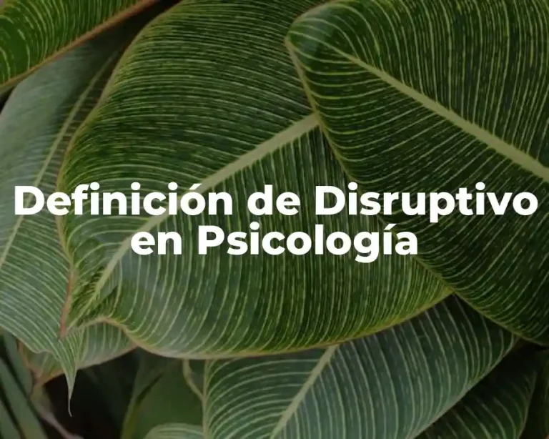 Definición de Disruptivo en Psicología