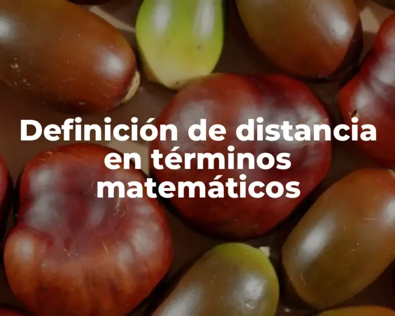 Definición de distancia en términos matemáticos