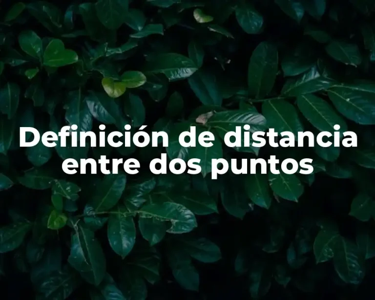 Definición de distancia entre dos puntos