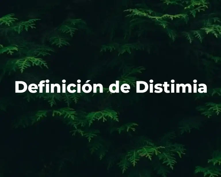 Definición de Distimia