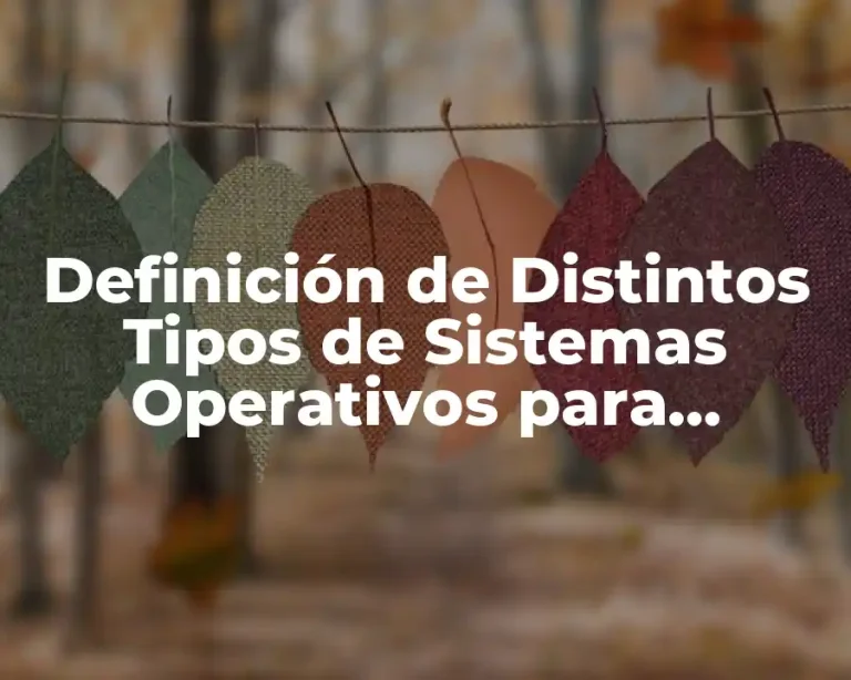 Definición de Distintos Tipos de Sistemas Operativos para Usuarios