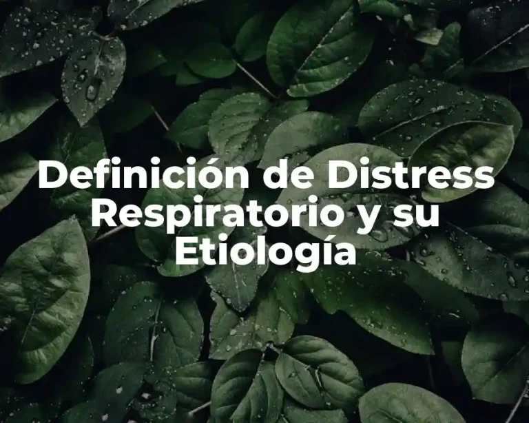 Definición de Distress Respiratorio y su Etiología