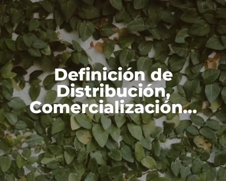 Definición de Distribución, Comercialización, Importación y Exportación