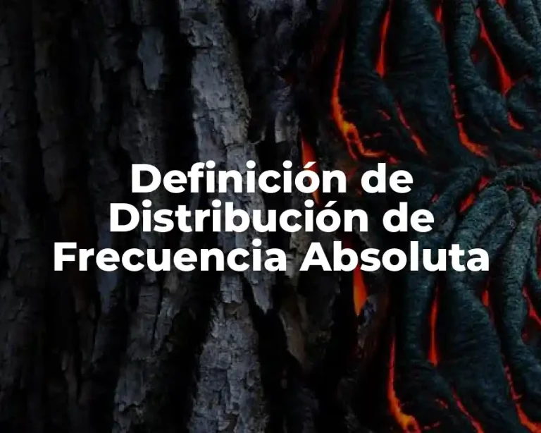 Definición de Distribución de Frecuencia Absoluta