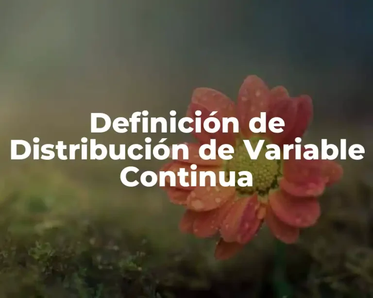 Definición de Distribución de Variable Continua