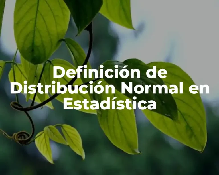 Definición de Distribución Normal en Estadística