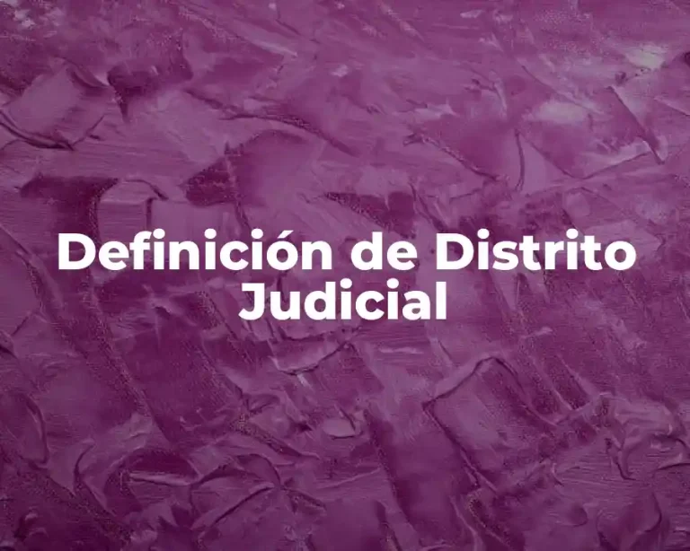 Definición de Distrito Judicial