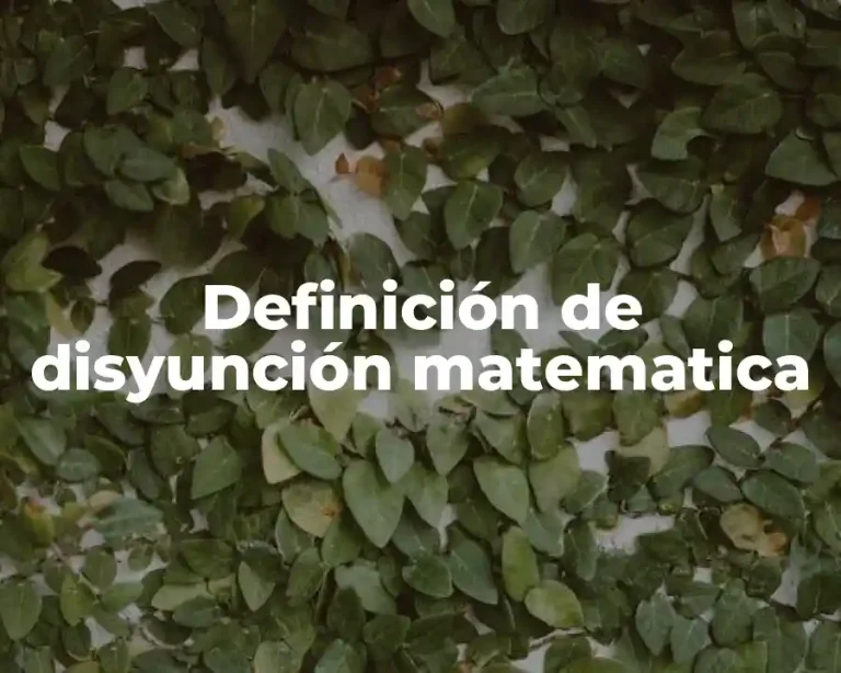 Definición de disyunción matematica