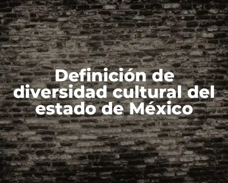 Definición de diversidad cultural del estado de México