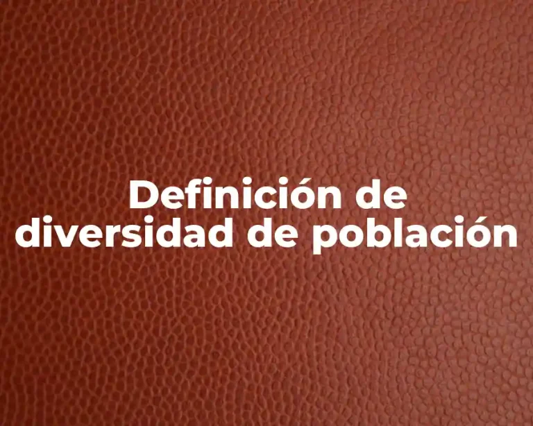 Definición de diversidad de población
