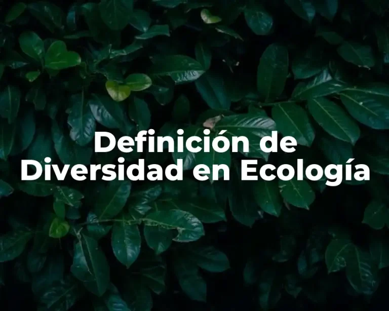 Definición de Diversidad en Ecología
