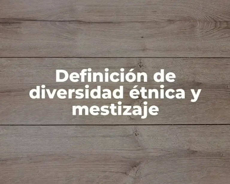 Definición de diversidad étnica y mestizaje