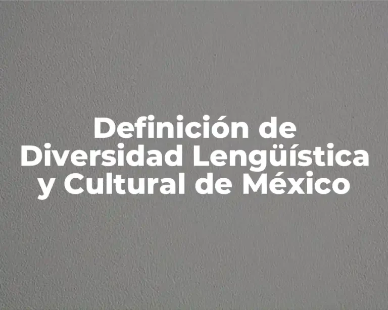 Definición de Diversidad Lengüística y Cultural de México