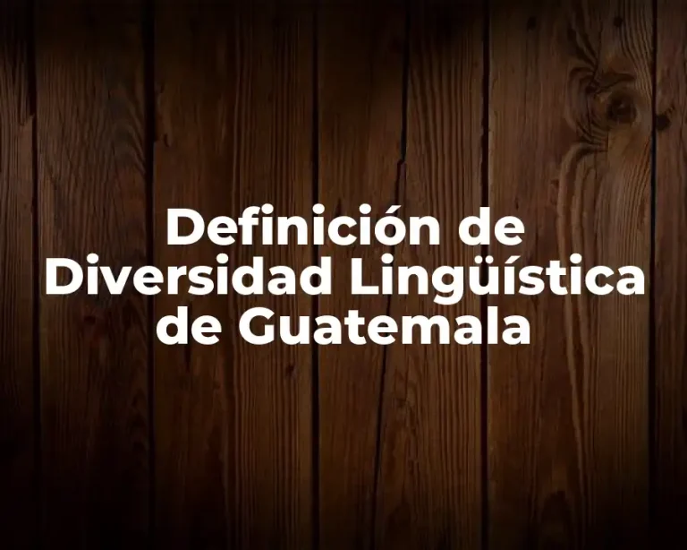 Definición de Diversidad Lingüística de Guatemala