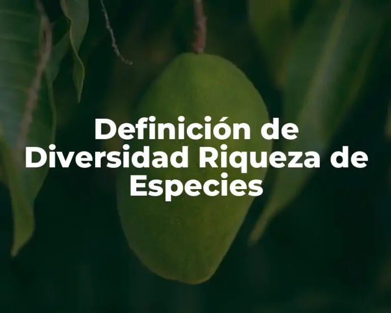 Definición de Diversidad Riqueza de Especies