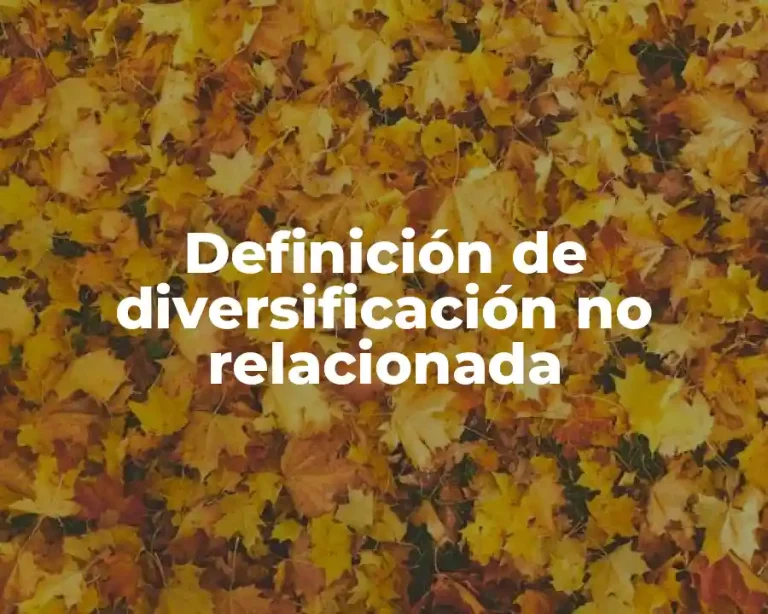 Definición de diversificación no relacionada