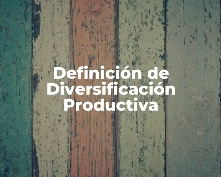 Definición de Diversificación Productiva
