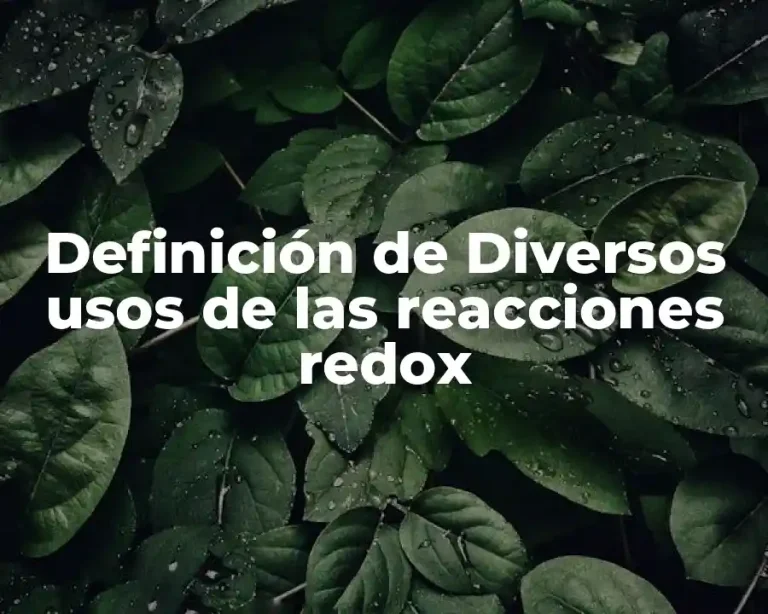 Definición de Diversos usos de las reacciones redox