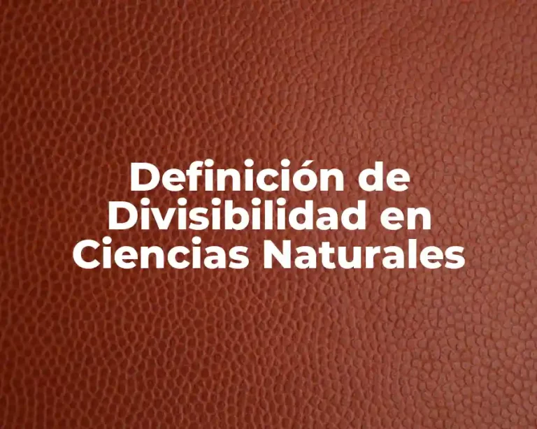 Definición de Divisibilidad en Ciencias Naturales