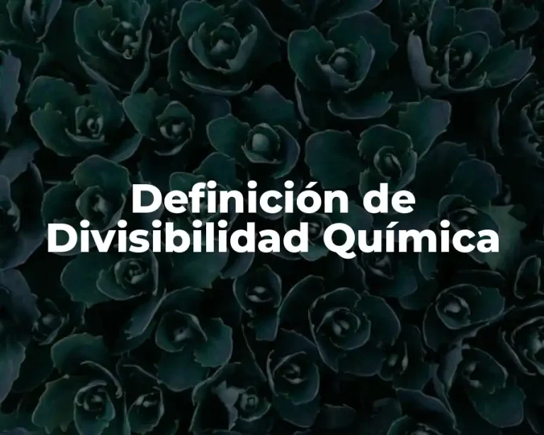 Definición de Divisibilidad Química