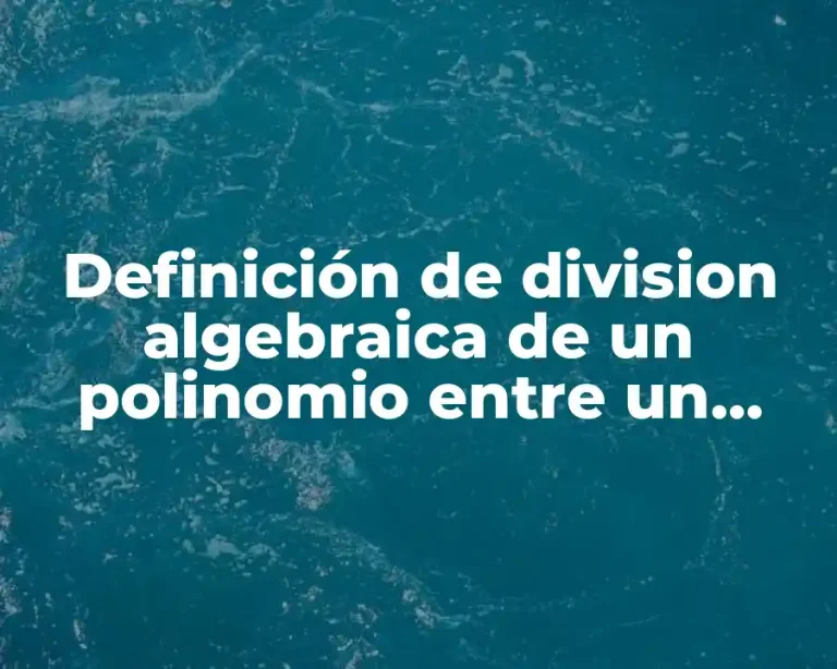 Definición de division algebraica de un polinomio entre un binomio