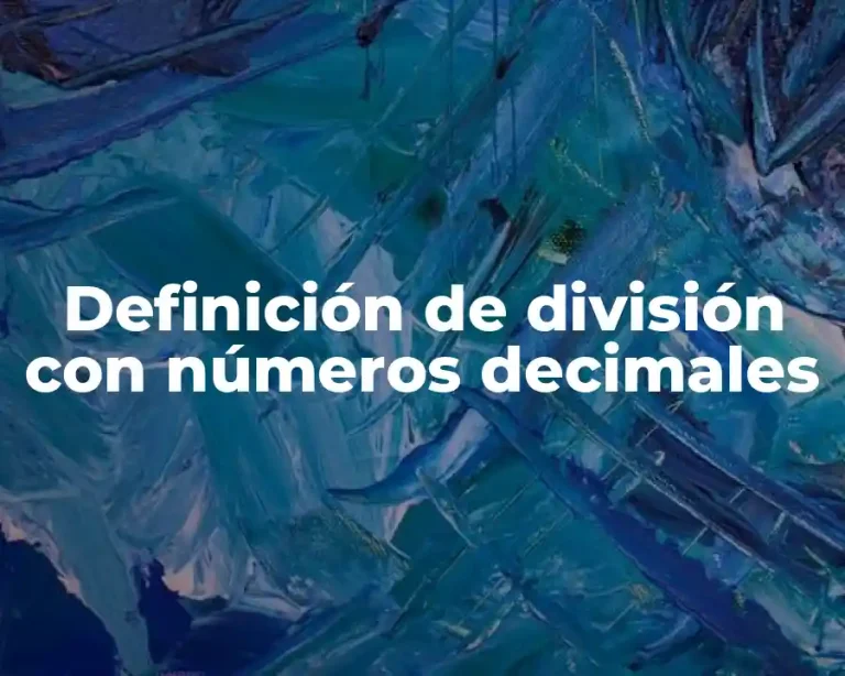 Definición de división con números decimales