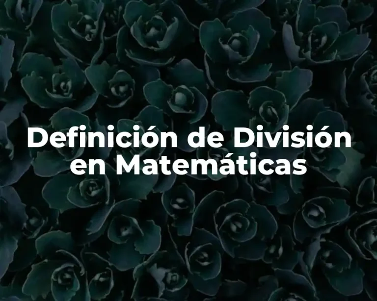 Definición de División en Matemáticas