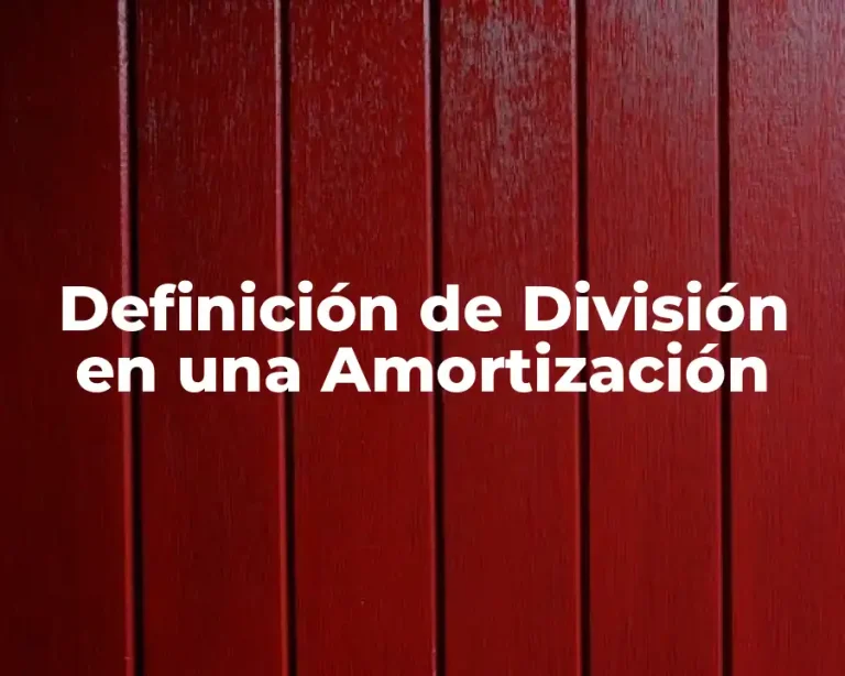 Definición de División en una Amortización