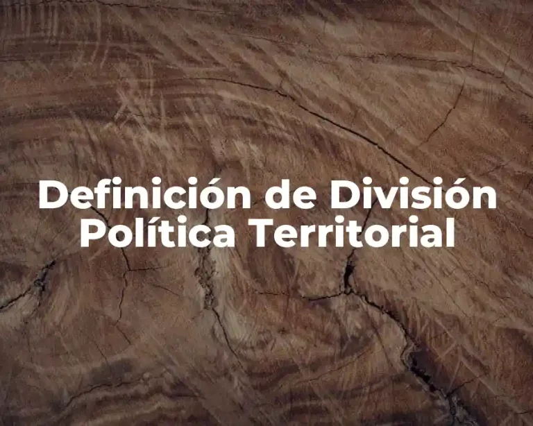Definición de División Política Territorial