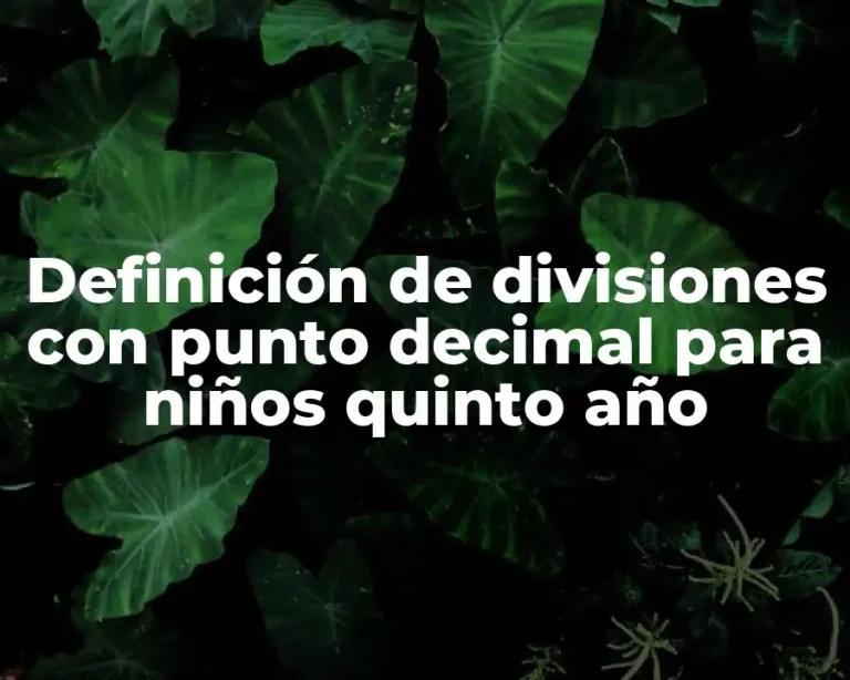 Definición de divisiones con punto decimal para niños quinto año