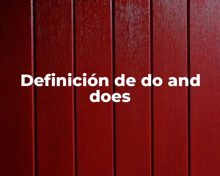 Definición de do and does