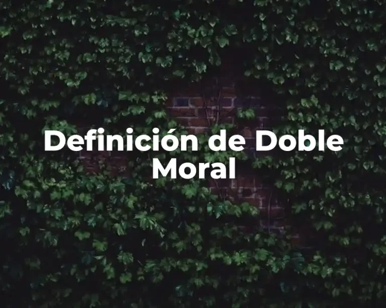 Definición de Doble Moral