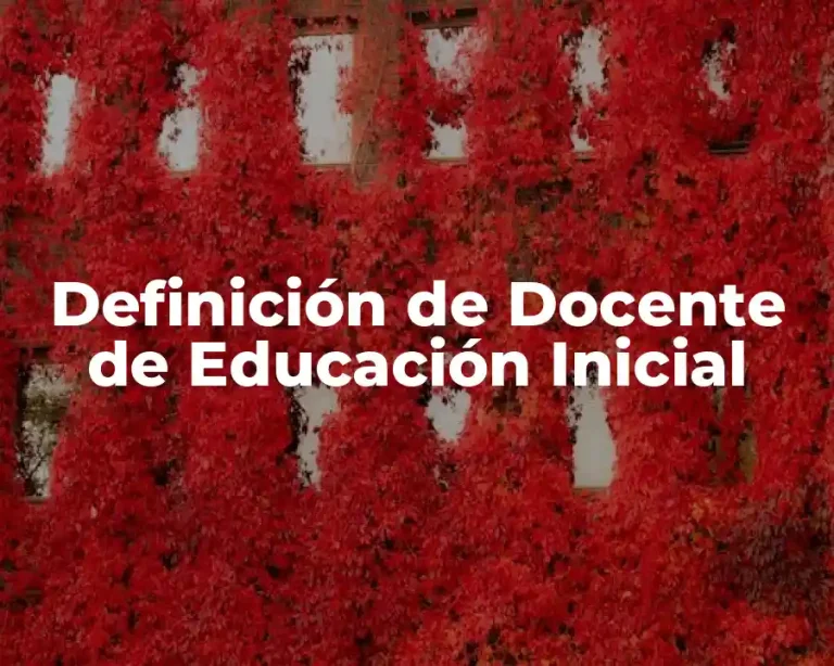 Definición de Docente de Educación Inicial